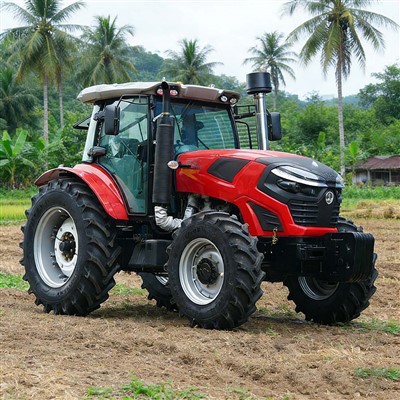 Tractor agrícola vermell de 150 CV